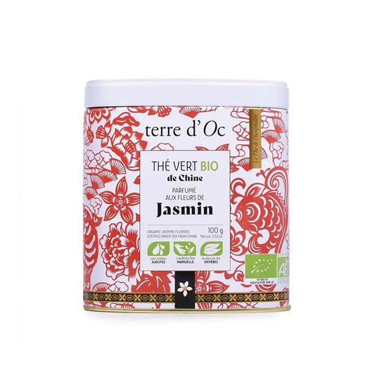 Thé vert jasmin bio en vrac 100g Terre d'Oc