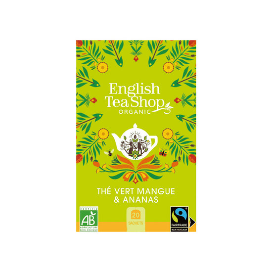 Thé Vert mangue et ananas bio 20 sachets English tea shop