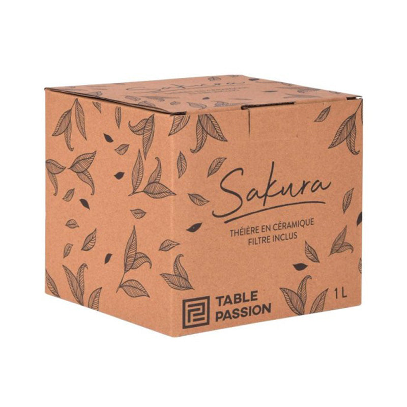 Théière et filtre sakura noir 1L