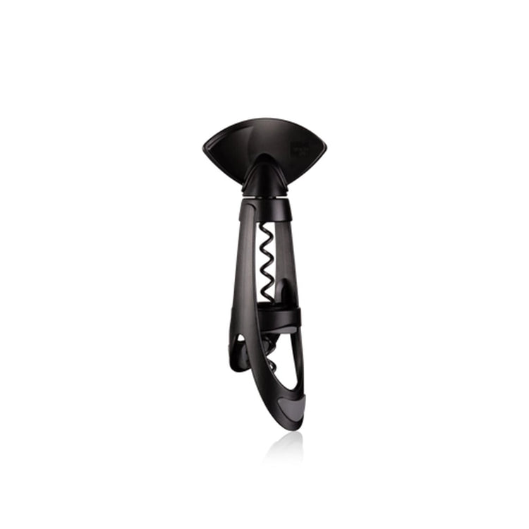 Tire-bouchon Twister Bottle Grip avec mèche sans fin en acier inoxydable noir VACU VIN