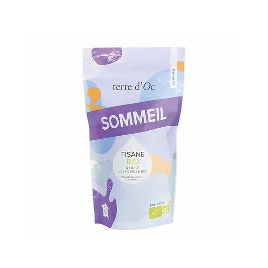 Tisane et huile essentielle bio sommeil 30g Terre d'Oc