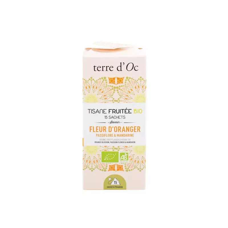 Tisane fleur d'oranger, passiflore et mandarine bio 15 sachets Terre d'Oc