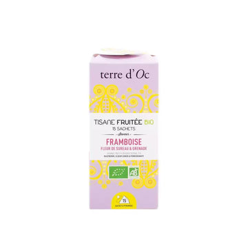 Tisane framboise, fleur de sureau et grenade bio 15 sachets Terre d'Oc
