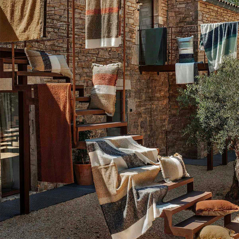 Plaid Rayé en laine mélangé 130x200 Calypso Cimarron Haomy