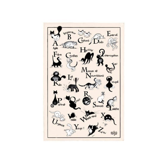Torchon Abécédaire Chats 48x72cm