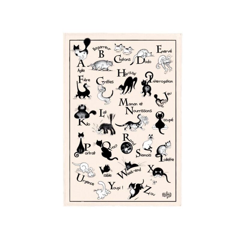 Torchon Abécédaire Chats 48x72cm