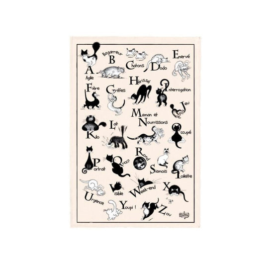Torchon Abécédaire Chats 48x72cm