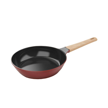Poêle anti-adhésive en métal 28 cm rouge L'Incroyable Cookut