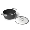 Faitout 24 cm avec couvercle Noir Mat Années 50 Smeg