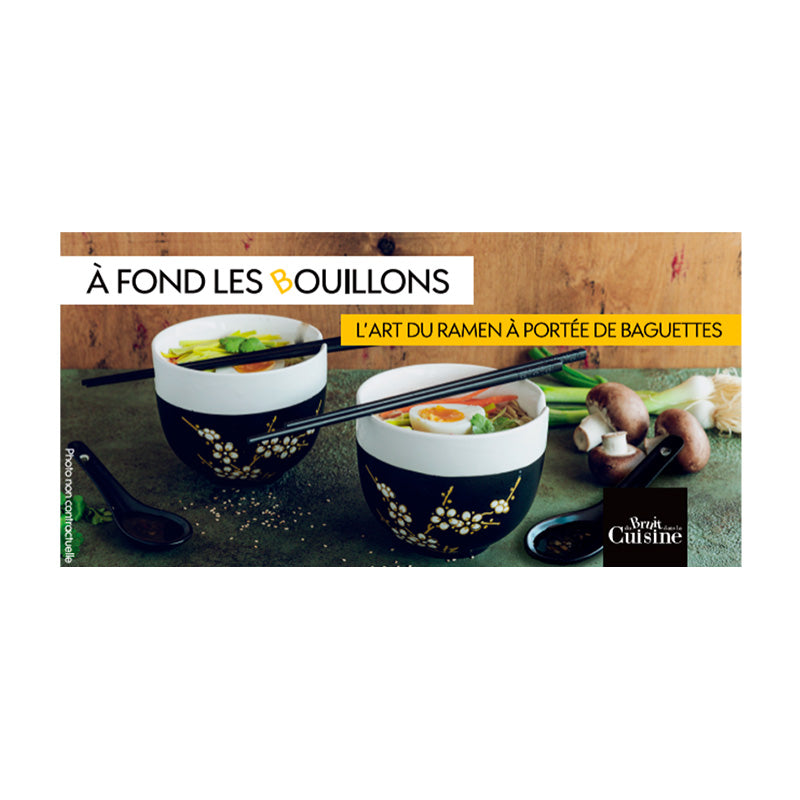 Coffret à ramen en céramique blanc et noir Du Bruit dans la Cuisine