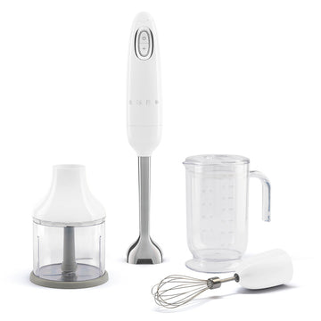 Mixeur plongeant avec accessoires Blanc Années 50 Smeg