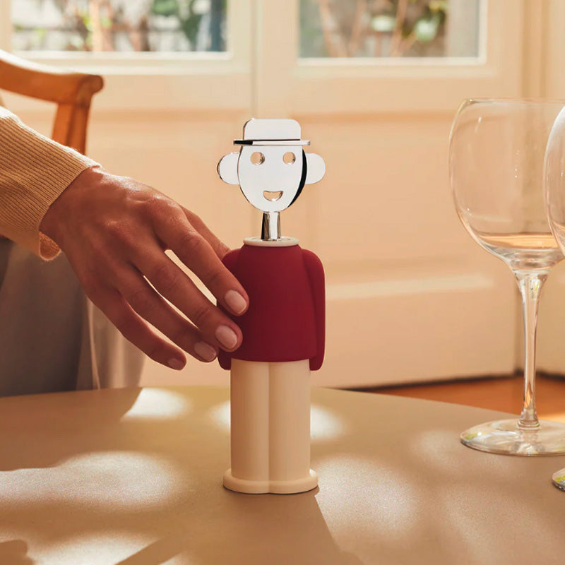 Tire-bouchon en résine thermoplastique rouge et noir Alessandro M Alessi