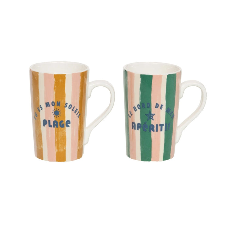 Coffret de 2 mugs en porcelaine 42cl Beach Club Table Passion