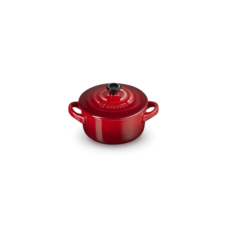 Mini cocotte ronde en grès de 10 cm cerise Le Creuset