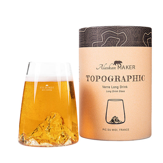 Verre à eau design Pic du Midi 450ml Topographic Alaskan Maker