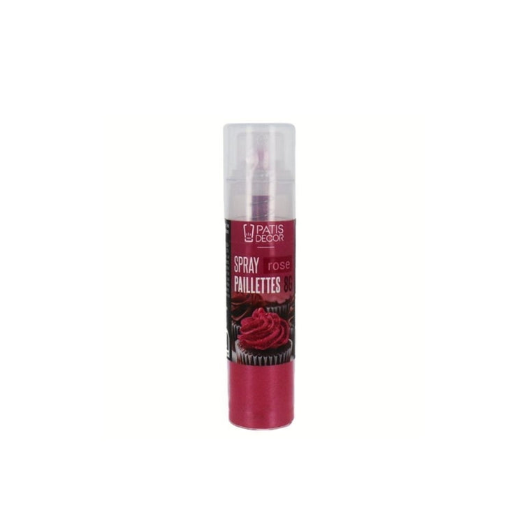 Spray Paillettes Rose Comestible 8 g Patisdecor
