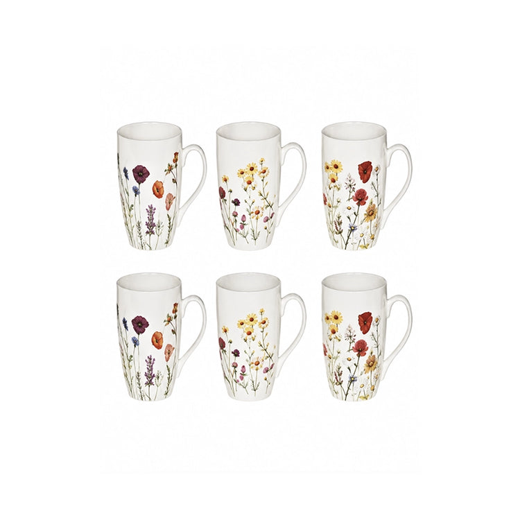 Coffret de 6 tasses en porcelaine de 23 cl Iris Table Passion