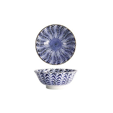 Bol à ramen en porcelaine de 1L bleu et blanc Shidare Tokyo Design
