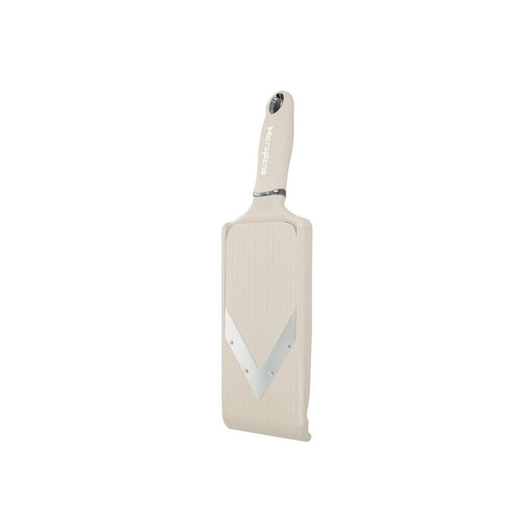 Mandoline en V réglable en acier inoxydable beige Microplane