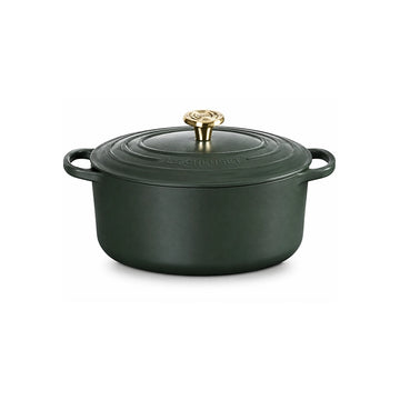 Cocotte ovale en fonte émaillée de 31 cm forêt Signature Le Creuset