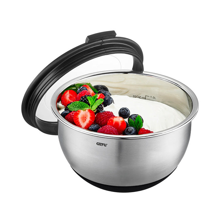 Saladier en inox de 4,5 L avec couvercle Muovo Gefu