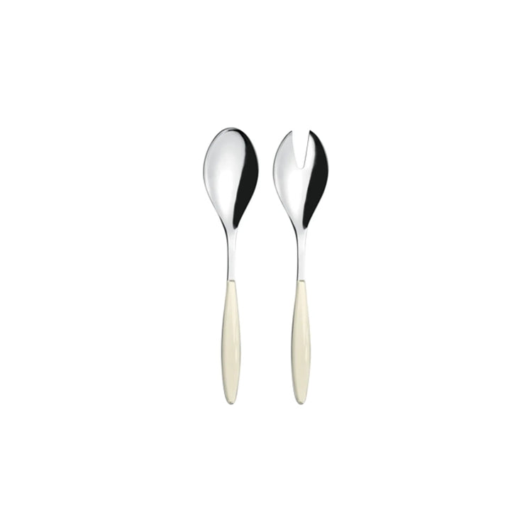 Couverts à salade en acier inoxydable de 25 cm crème Feeling Guzzini