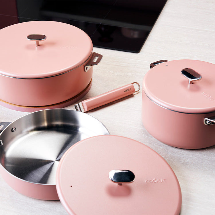Casserole en inox 20 cm rose La Merveilleuse Cookut