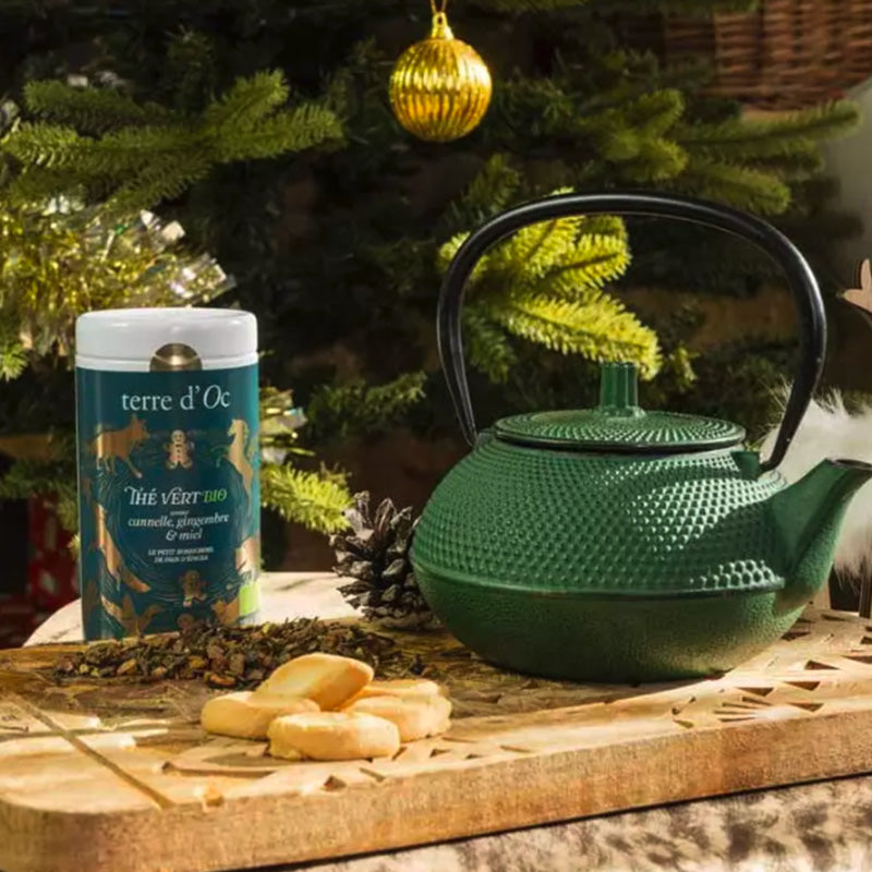 Boite de thé vert au gingembre cannelle et miel Bio de 100g Terre d'Oc