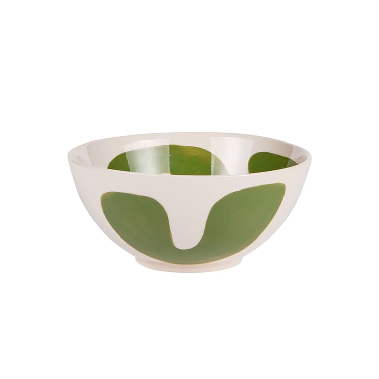 Saladier en grès de 23 cm vert Lulli Table Passion