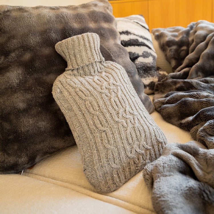 Bouillotte tricotée 2L gris Tiseco