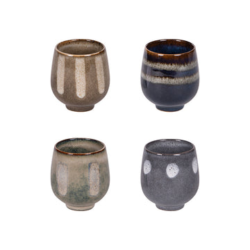 Coffret 4 tasses en grès 20 cl Origami Table Passion