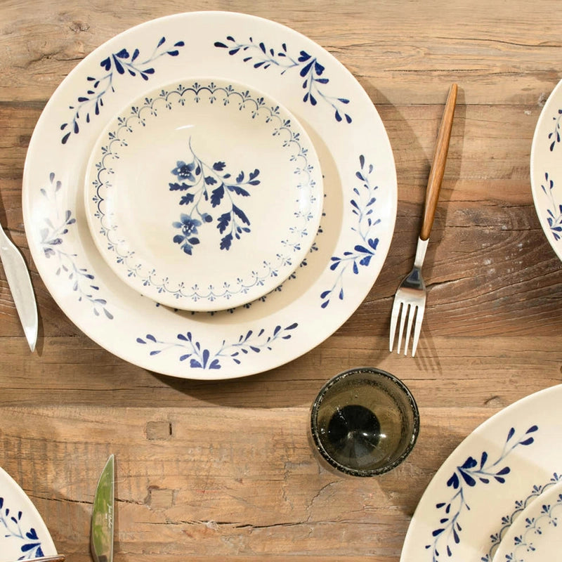 Assiette plate bleu en grès 27 cm Appoline Table Passion