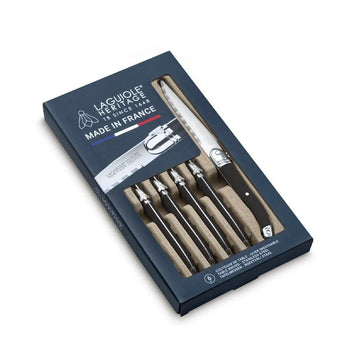 Coffret 6 couteaux à steak noir Laguiole Heritage