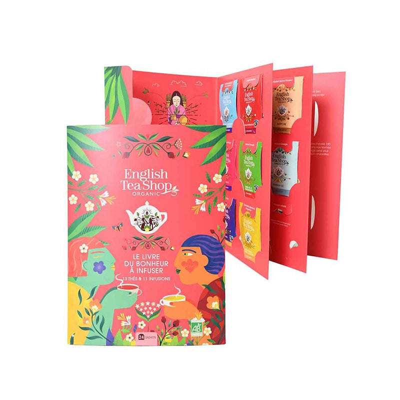 Livre avec 24 sachets de thé et infusion Bio English Tea Shop