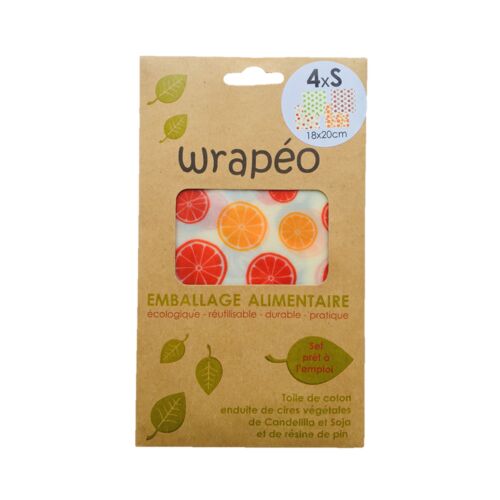 4 emballages cire végétale Wrapéo S