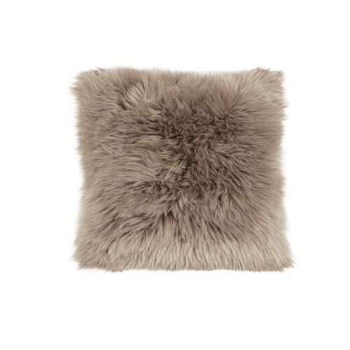 Coussin fourrure synthétique Taupe