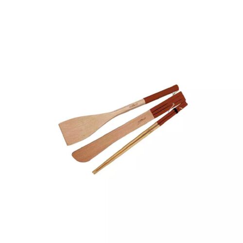 Set d'ustensiles bois pour poêles et wok
