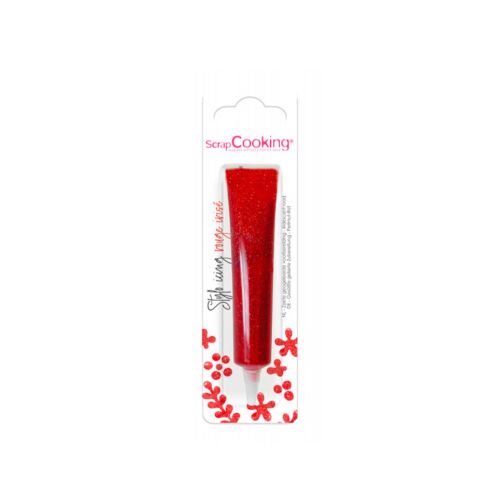 Stylo alimentaire icing rouge irisé