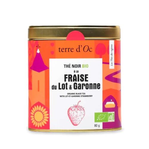 Thé noir bio fraise du Lot-et-Garonne 80g