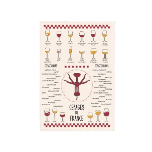 Torchon Ecru Vins & cépages 50x70cm